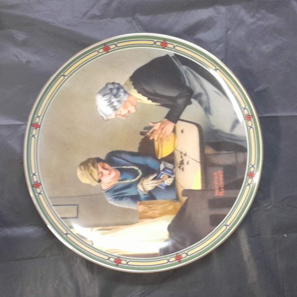 Norman Rockwell Collector Plate with Wooden Stand